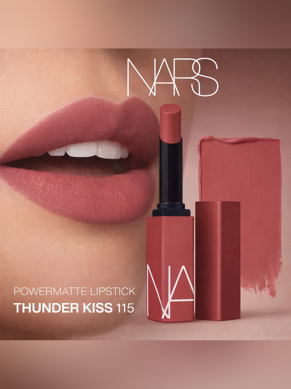 NEW✅ NARS Powermatte Lipstick • 115 Thunder Kiss • Soft Mauve Matte • New in Box